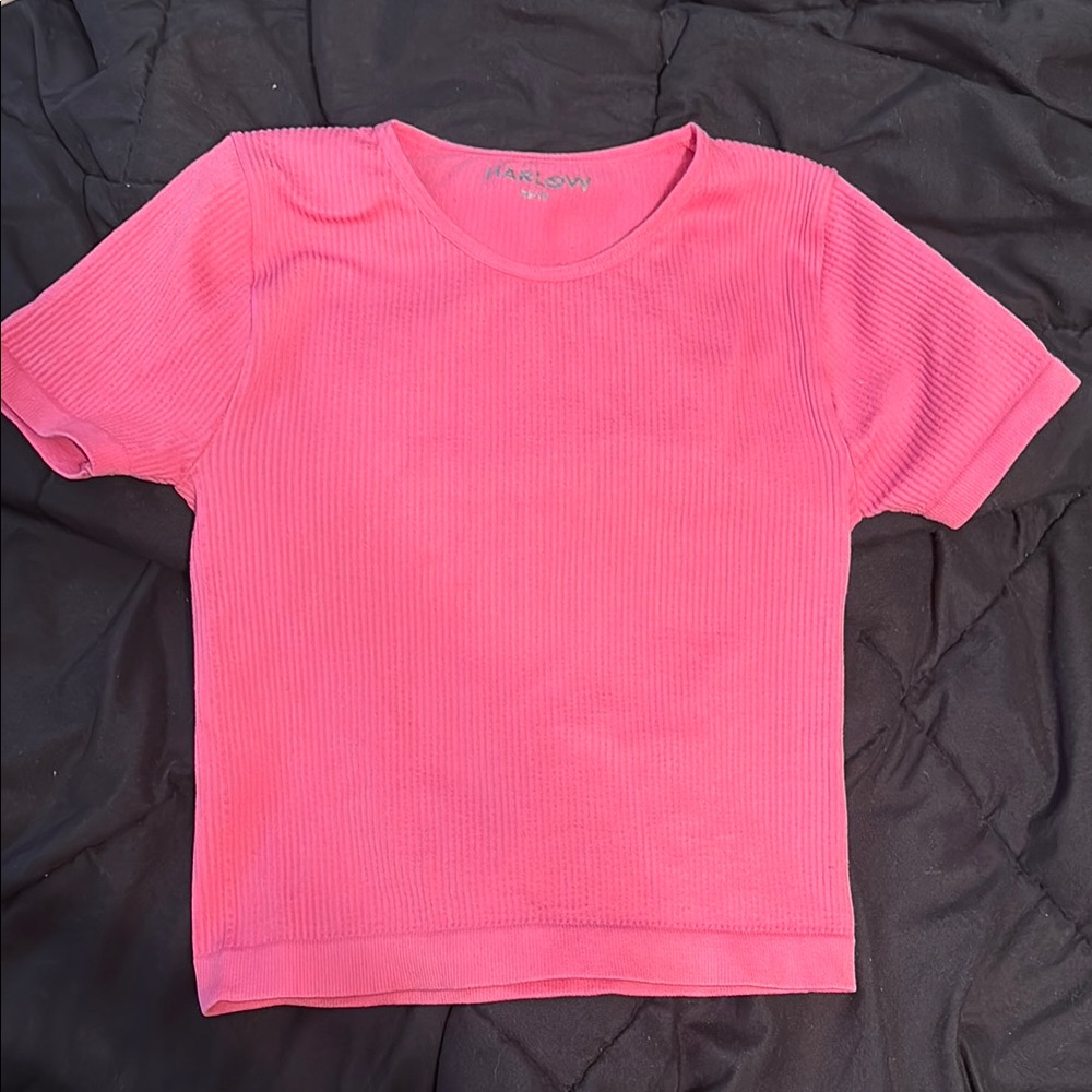 Harlow Pink Short Sleeve Tee Casual Crew Neck